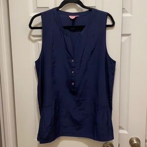 Lilly Pulitzer Silk Blouse tank - Navy Blue
